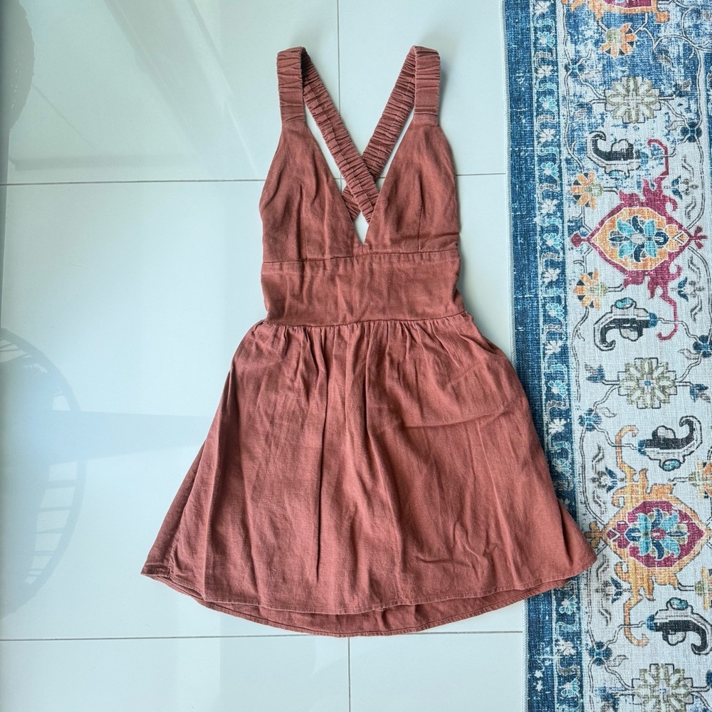 Abercrombie & Fitch Rust Rusty Orange Sleeveless Romper Dress